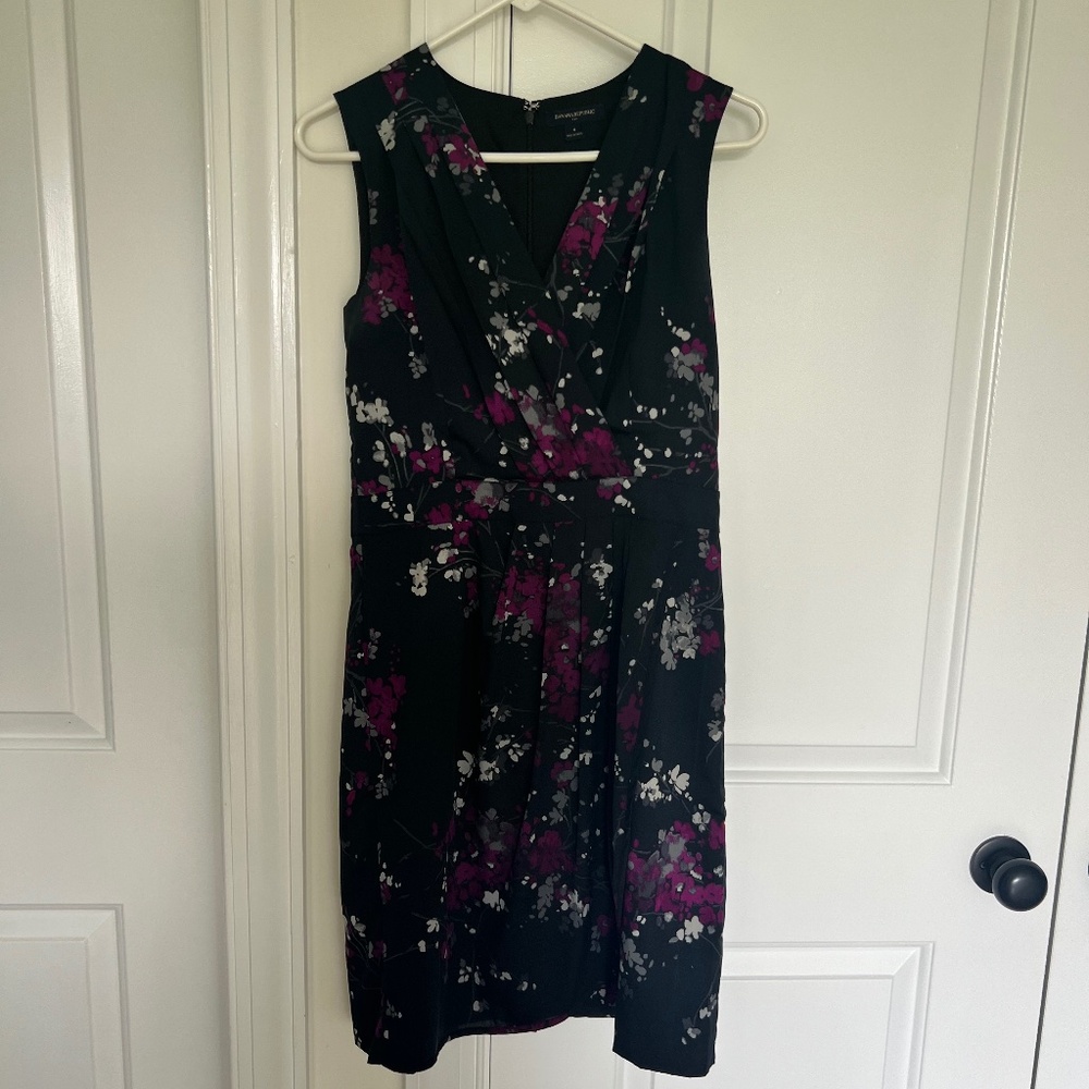 Banana Republic black floral dress, size 4